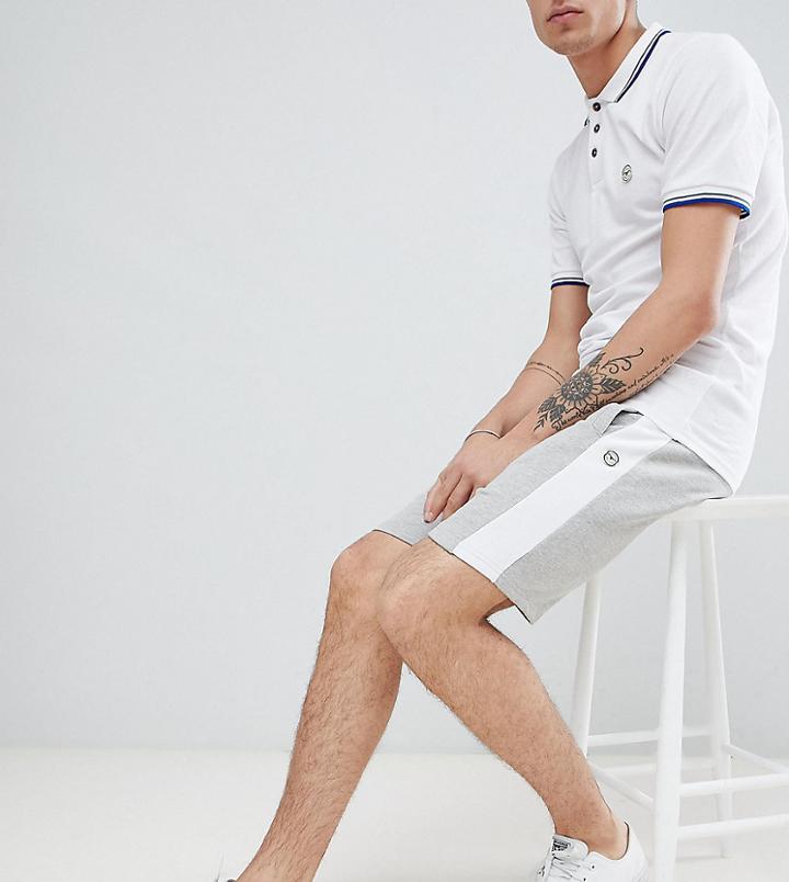 Le Breve Tall Jersey Side Stripe Shorts - Gray