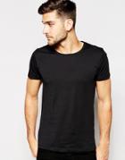 Selected Homme Crew Neck T-shirt In Pima Cottom - Black