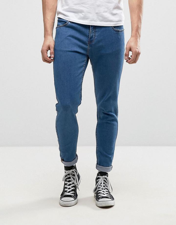 Farah Howells Super Skinny Jeans In Mid Wash - Blue