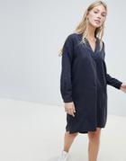 Native Youth V Neck Shift Dress - Blue