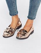 Carvela Metallic Fringe Loafer - Copper