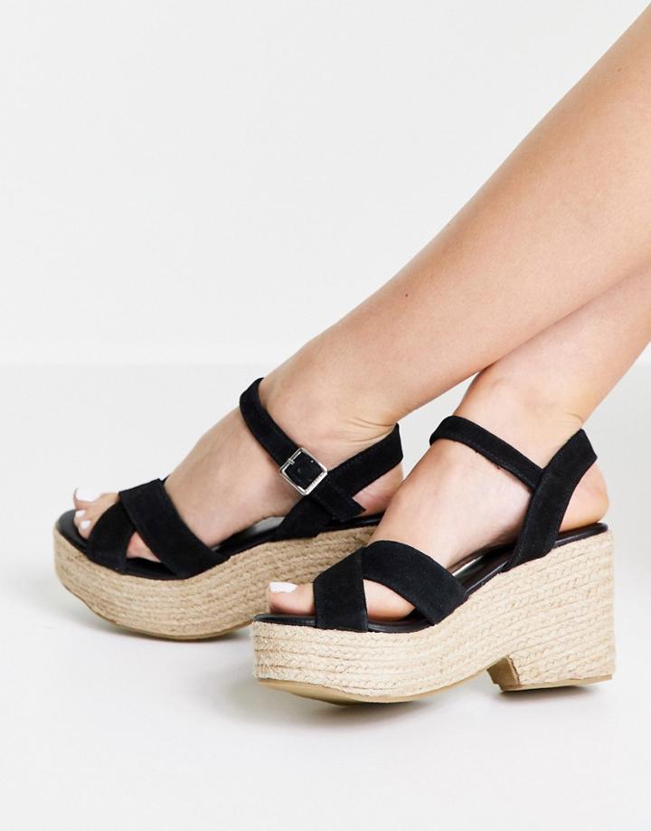 Superdry High Espadrille Sandal In Black