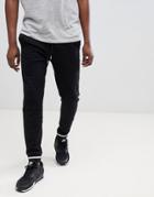 Asos Design Skinny Joggers In Black With Contrast Tipping - Black