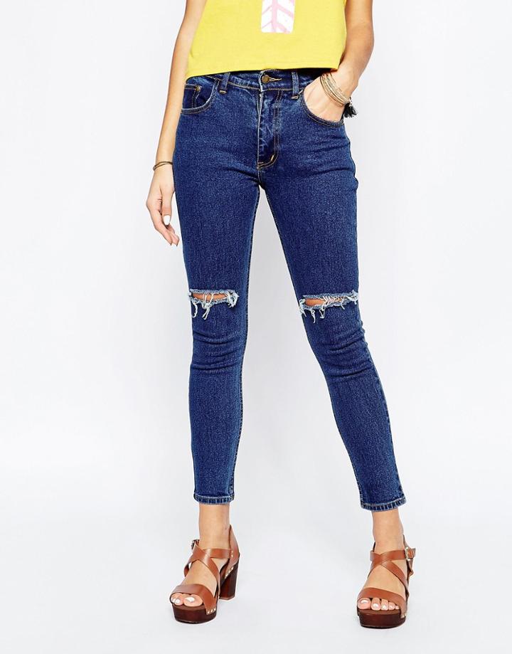 Your Eyes Lie Skinny Jean With Ripped Knee - Black