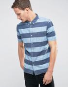 Element Short Sleeve Striped Shirt With Pocket - Blue