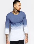 Asos Extreme Muscle Long Sleeve T-shirt With Dip Dye