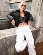 Asos Design Puffer Cropped Jacket In Black - Black