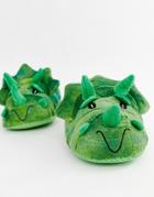 Burton Menswear Dinosaur Slippers In Green - Green