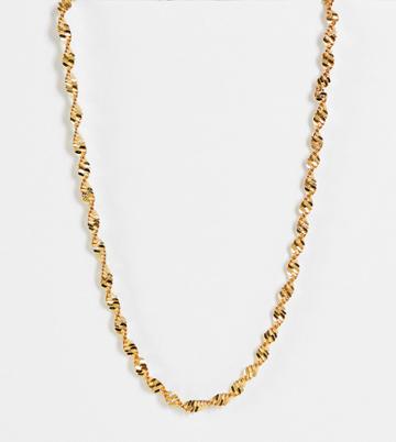 Asos Design 14k Gold Plated Necklace With Vintage Style Twist Chain