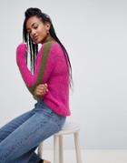 Glamorous Relaxed Sweater With Color Block Sleeves