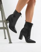 Simmi London Black Zip Front Ankle Boots - Black