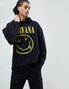 Asos Design Hoodie With Nirvana Print - Black