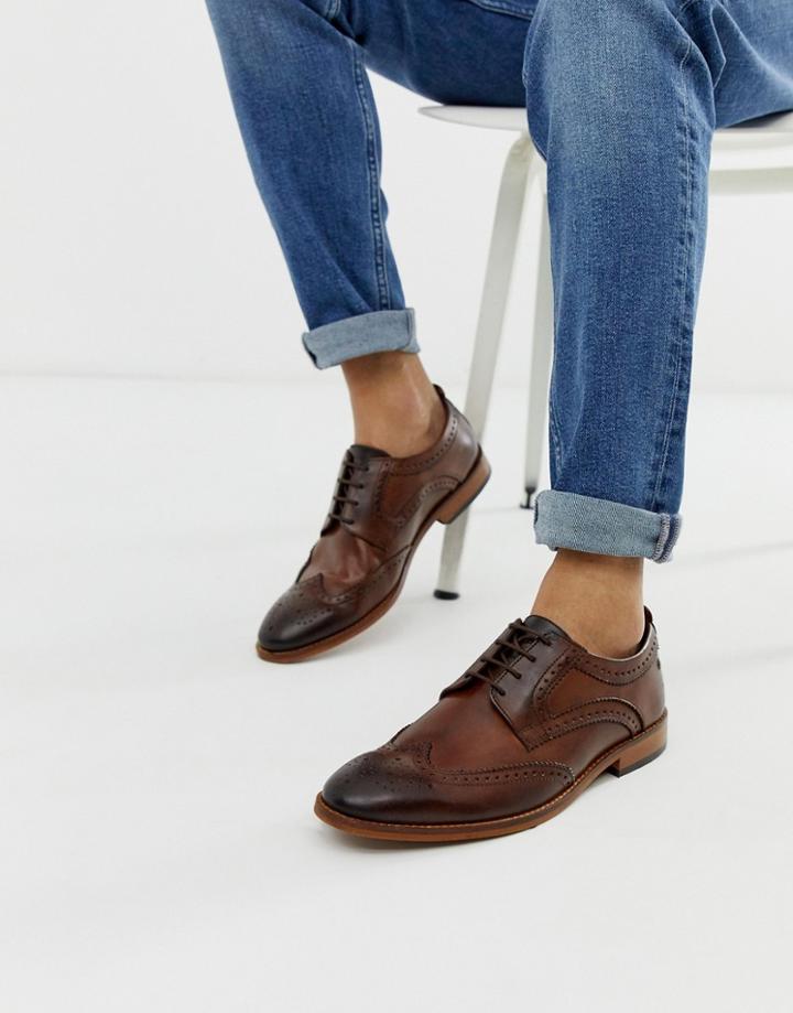 Base London Motif Brogues In Brown