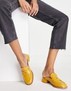 Asos Design Moscow Loafer Mules In Mustard-yellow