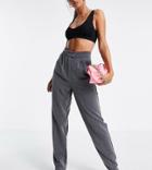 Flounce London Tall Straight Leg Pants With Front Pleats In Gray-grey