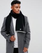 Fred Perry Twin Tipped Lambswool Scarf Black - Black