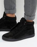 Kg By Kurt Geiger Hi Top Trainers In Black Suede - Black