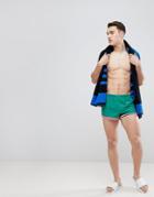 Asos Swim Short In Green In Super Short Retro Fit - Green