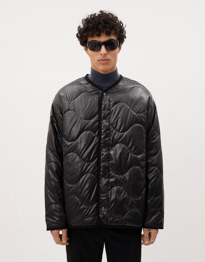 Weekday Andreas Oversized Liner Jacket In Black