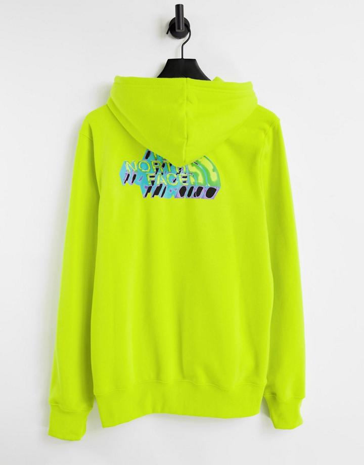 The North Face Distorted Half Dome Hoodie In Yellow