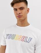 Only & Sons Rainbow T-shirt With Chest Logo In White - White