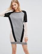 Y.a.s Color Block Sweater Dress - Yellow