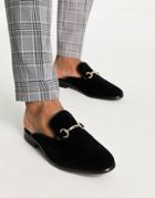 London Rebel X Faux Leather Trim Mules In Black