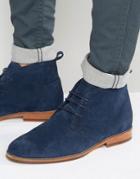 Bobbies Le Monsieur Suede Short Lace Up Boots - Navy