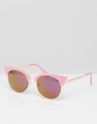 Skinnydip Cat Eye Sunglasses With Pink Velvet - Pink