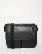Diesel Chorus Leather Messenger Bag - Black