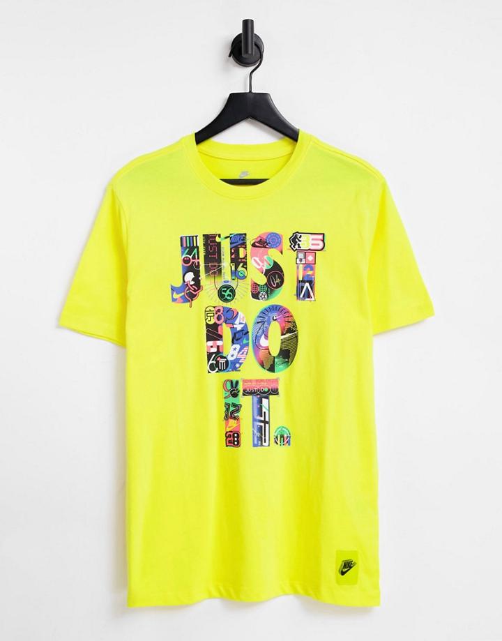 Nike Just Do It Worldwide Logo T-shirt In Yellow