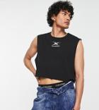 Collusion Cropped Tank Top With Print In Black
