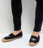 Frank Wright Wide Fit Embroided Espadrilles In Navy - Navy
