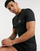 New Look Sport Muscle Fit T-shirt With Chest Print-black