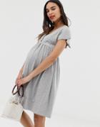 New Look Maternity Nursing Smock Dress In Gray - Gray