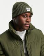 Selected Homme Organic Cotton Fisherman Beanie In Green