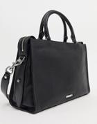 Rebecca Minkoff Bedford Leather Zip Satchel Bag In Black