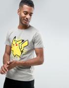 Jack & Jones Core Pokemon T-shirt With Pikachu Print - Gray