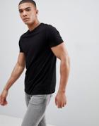 Asos Design T-shirt With Crew Neck In Black - Black