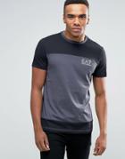 Emporio Armani Ea7 T-shirt With Color Block In Black - Black