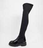 Asos Design Wide Fit Keeley Chunky Flat Knee Boots In Black