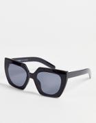 Aj Morgan Dimensional Oversized Cat Eye Sunglasses-black