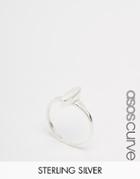 Asos Curve Sterling Silver Oval Ring - Silver