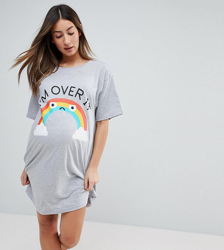 Asos Maternity I'm Over It Sleep Tee - Multi