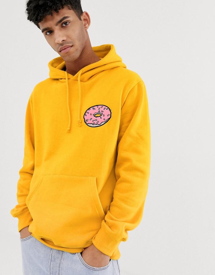 Pull & Bear Homer Simpson Hoodie In Yellow - Yellow