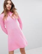 Jdy Ribbed Knitted Dress - Pink