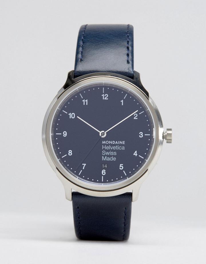 Mondaine Helvetica No1 Regular Watch In Navy 40mm - Navy