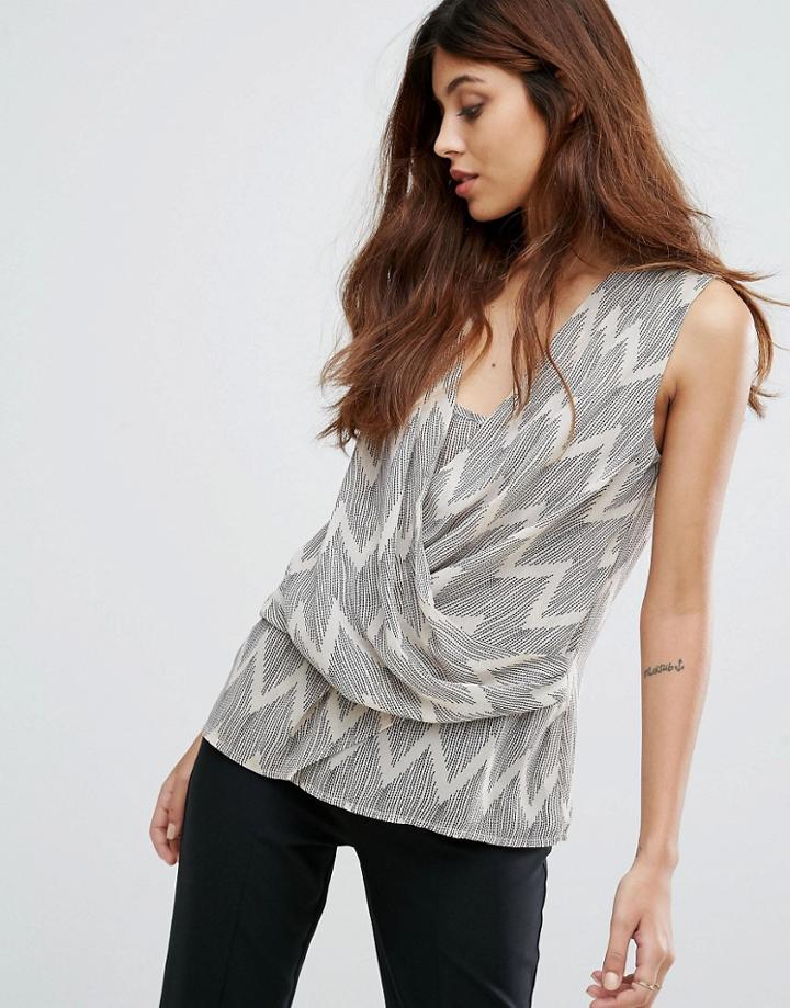 Y.a.s Venya Drape Sleeveless Top - Beige