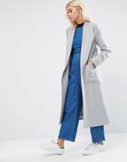 Helene Berman Drapey Longline Jacket In Pale Gray - Gray