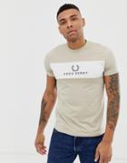 Fred Perry Sports Authentic Embroidered Panel T-shirt In Stone - Stone